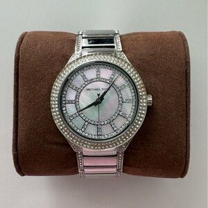 Michael Kors Ladies Kerry Crystal Silver Stainless Steel Watch MK3311